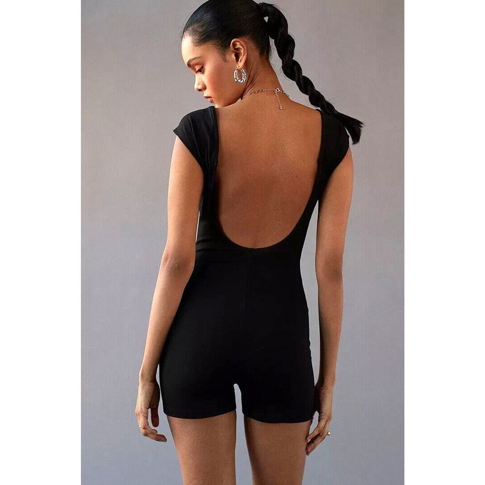 Urban Outfitters Romper Womens Medium Sammi Scoop Back Shorts Black Jumper